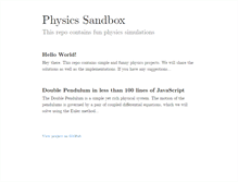 Tablet Screenshot of physicsandbox.com